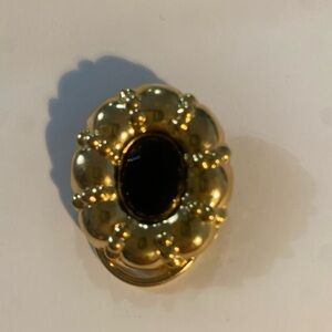 Vintage Sweet And Fab Gold & Black Statement Scarf Clip